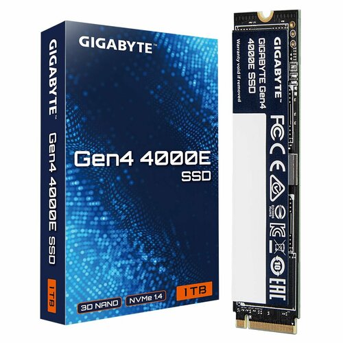 Твердотельный накопитель SSD Gigabyte M2 2280 1TB Gen4 4000E SSD PCI Express 40x4 NVMe 14 40003900 MTBF 15M 3D NAND 320TBW RTL 2124700₽