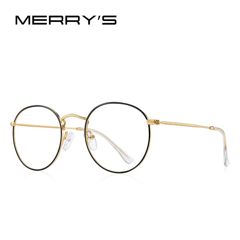 Оправа для очков MERRY'S S2547 Gold Black, линзы бежевые