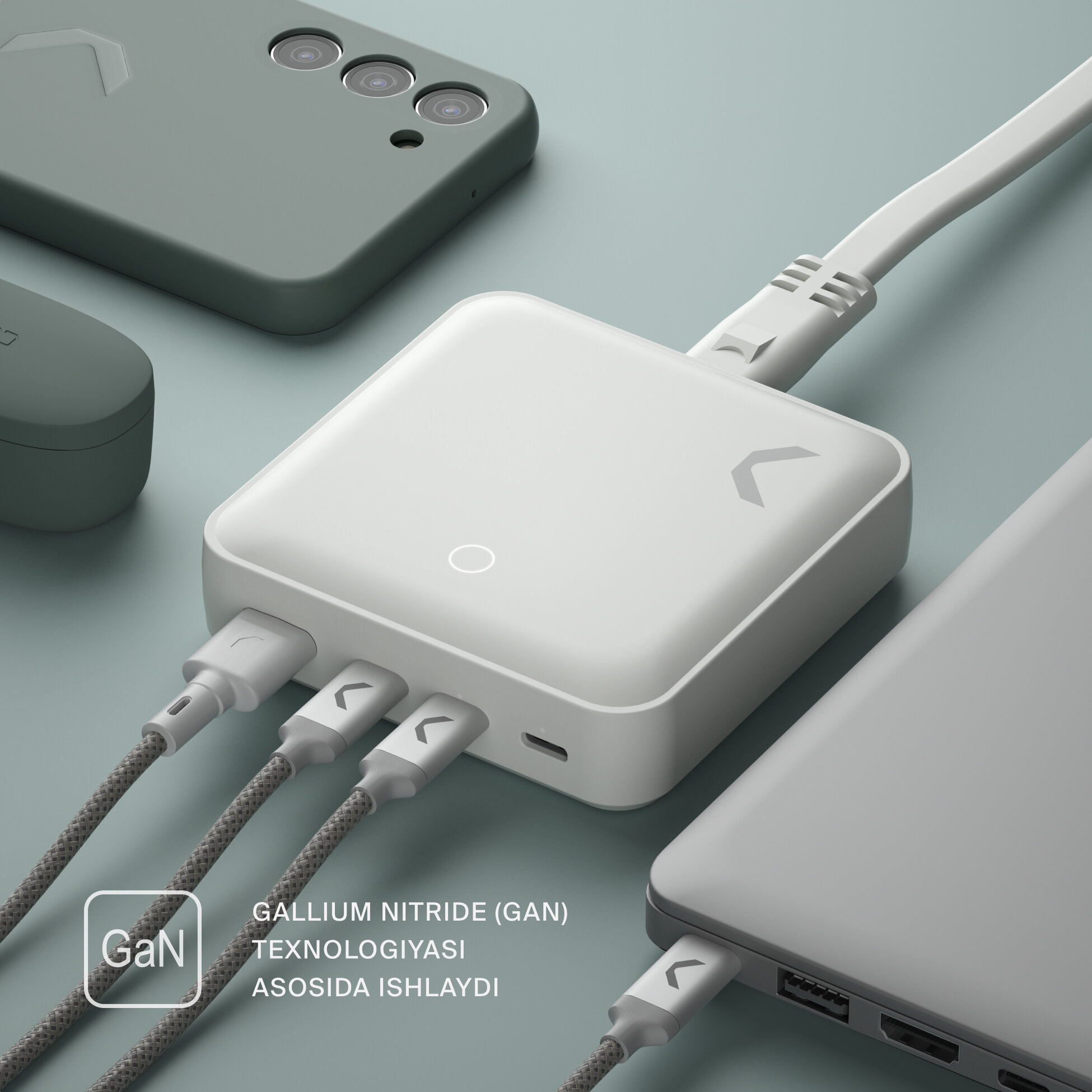 Быстрое зарядное устройство COMMO 100W Station Charger 3xUSB-C + 1xUSB-A, 100 Вт, White — фото 1