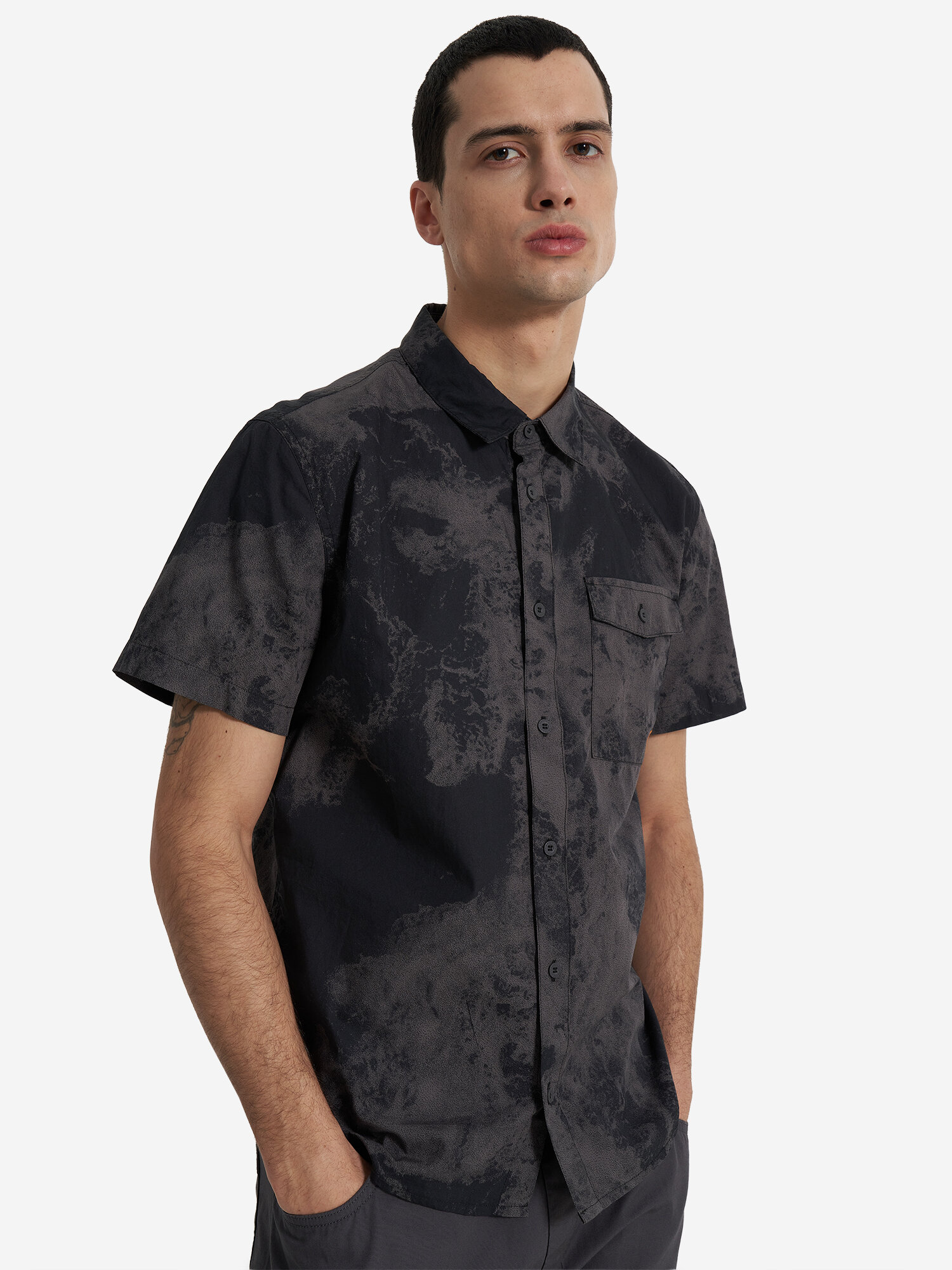 Рубашка PROTEST Protest SS25 Male cotton shirt, размер 50, черный