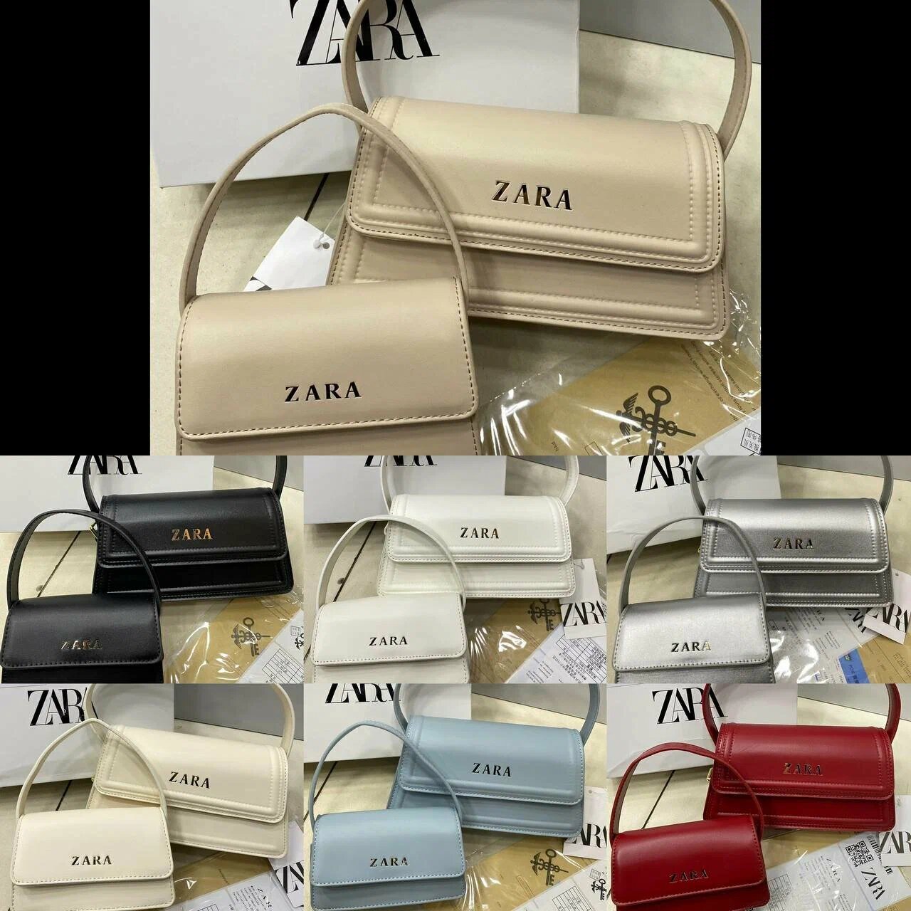 Джиббитсы для сумки клатч Zara, бежевый — фото 1