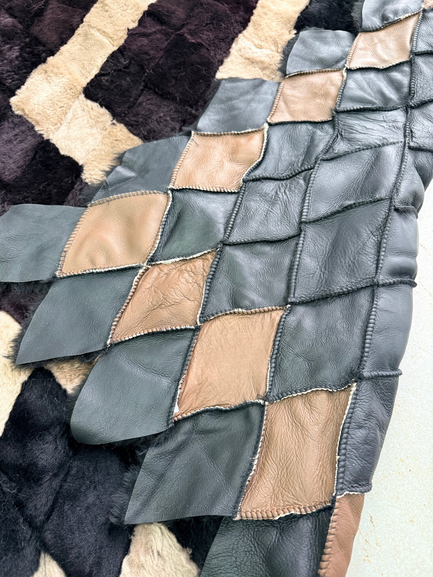 Покрывало меховое ковер из шкуры овчины — фото 1