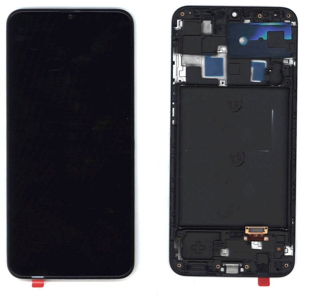 Дисплей для Samsung Galaxy A20 SM-A205F в сборе с тачскрином и рамкой (OLED) черный