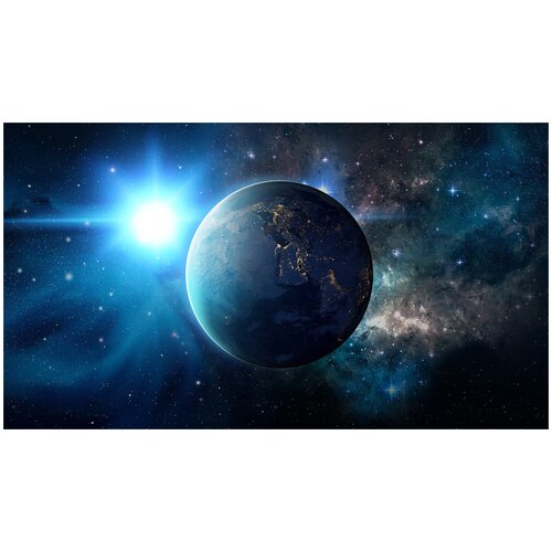 Фотообои Уютная стена Голубая планета в космосе 480х270 см Виниловые Бесшовные (единым полотном) фотообои уютная стена голубая планета в космосе 480х270 см виниловые бесшовные единым полотном
