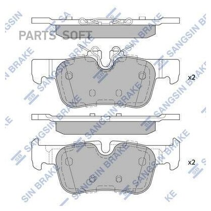 Колодки тормозные bmw 2 f45 14-x1 f48 15- задние SANGSIN BRAKE SP4066 (1 шт.)