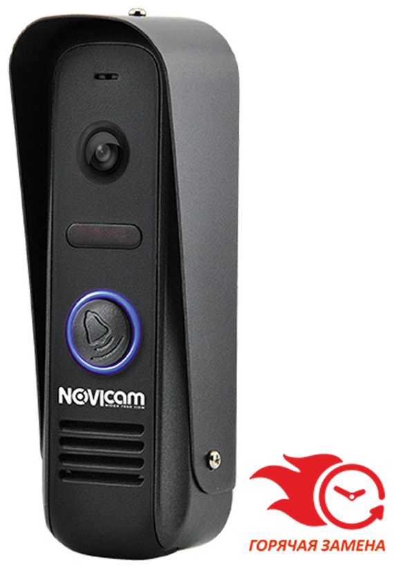 Вызывная панель видеодомофона Novicam MASK HD BLACK. Камера 1.3 Мп с ИК-подсветкой, 127 градусов. Видеовыход AHD 720p/CVBS. Встроенный БУЗ. Подключение к регистратору. Всепогодное исполнение.