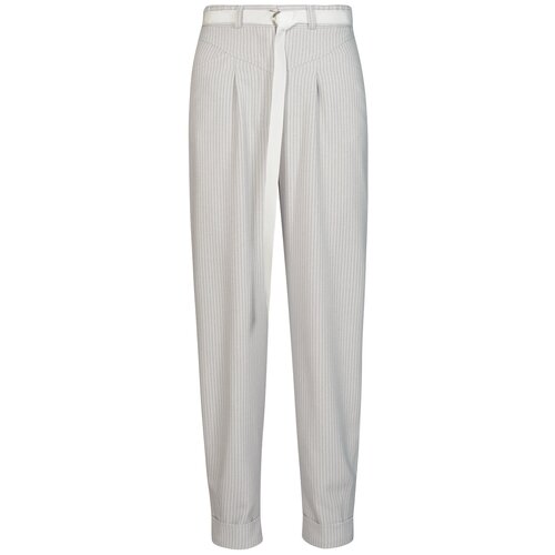 фото Брюки бананы mila bezgerts летние, свободный силуэт, повседневный стиль, размер 42, серый