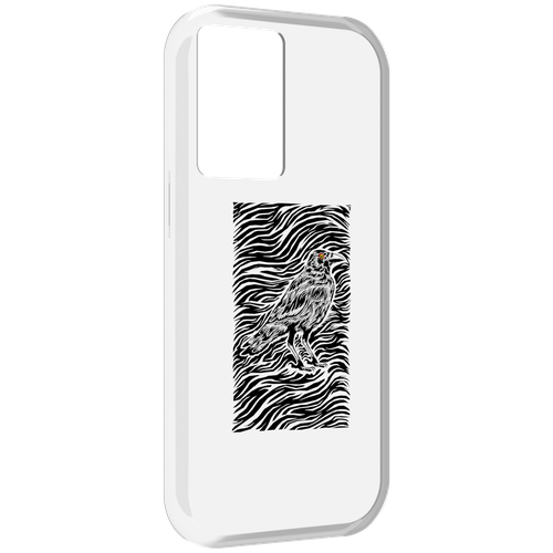 Чехол MyPads ворон в абстракции для OnePlus Nord N20 SE задняя-панель-накладка-бампер
