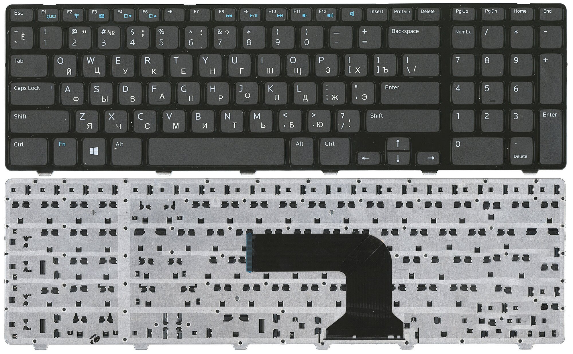 Клавиатура для ноутбука Dell Inspiron 3721 5721 черная 910₽