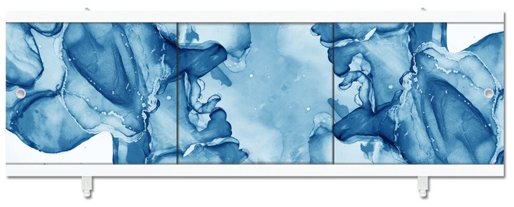 Экран цельный под ванну Синий 1,50м, пластиковая рама