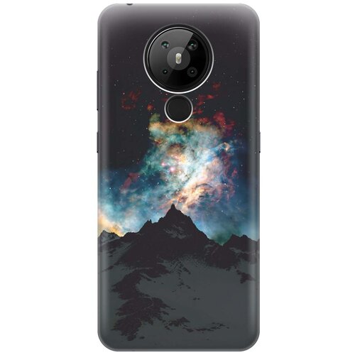 фото Ультратонкий силиконовый чехол-накладка для nokia 5.3 с принтом "горы и звезды" gosso