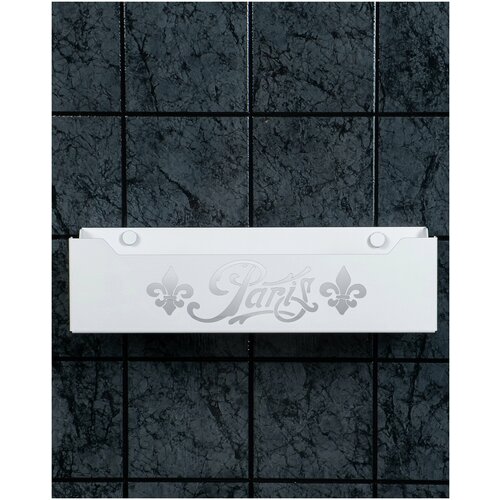 Полка для ванной прямоугольная Париж 3 Monogram (белая)