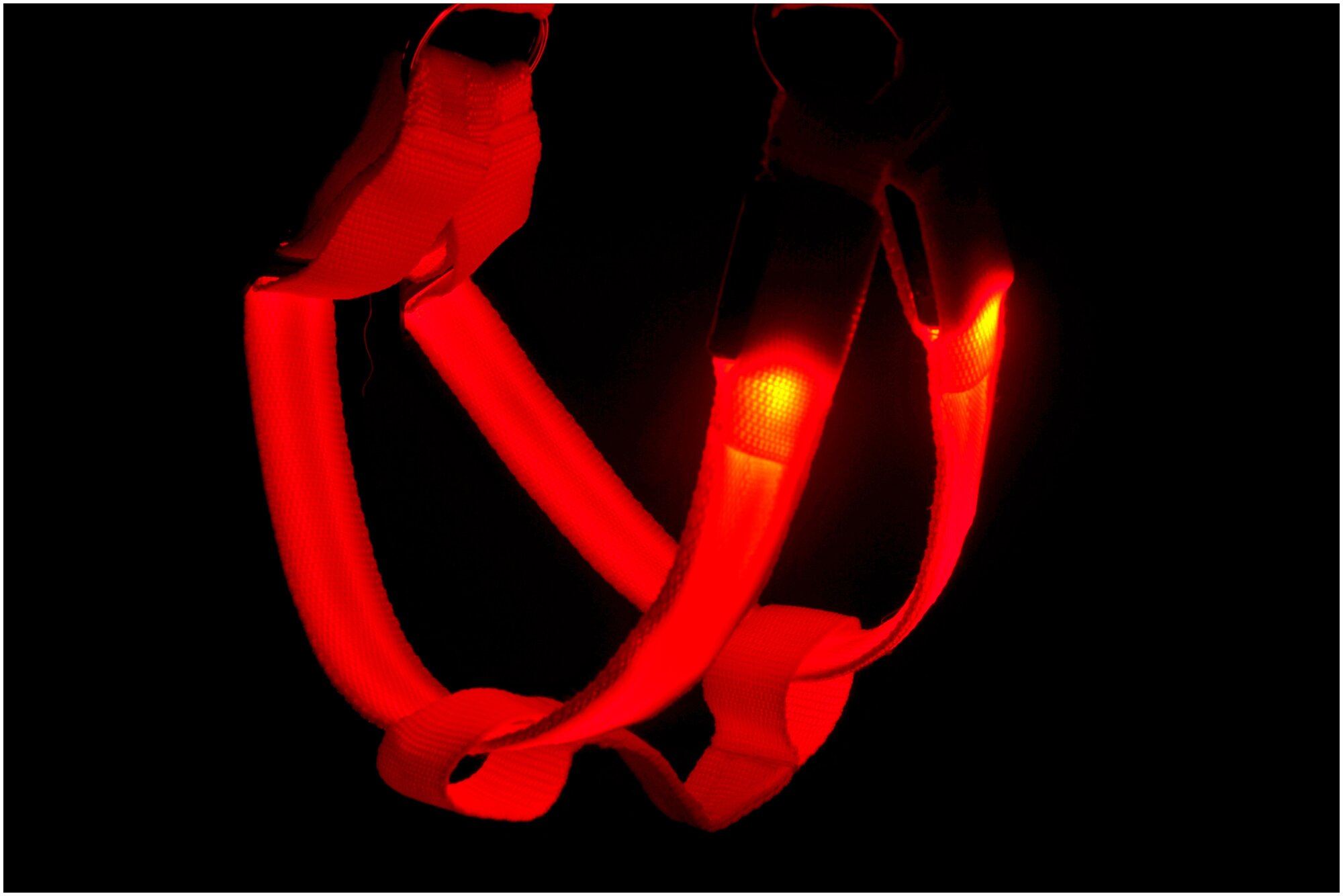 Шлейка светящаяся (LED), универсальная, красная - фотография № 4