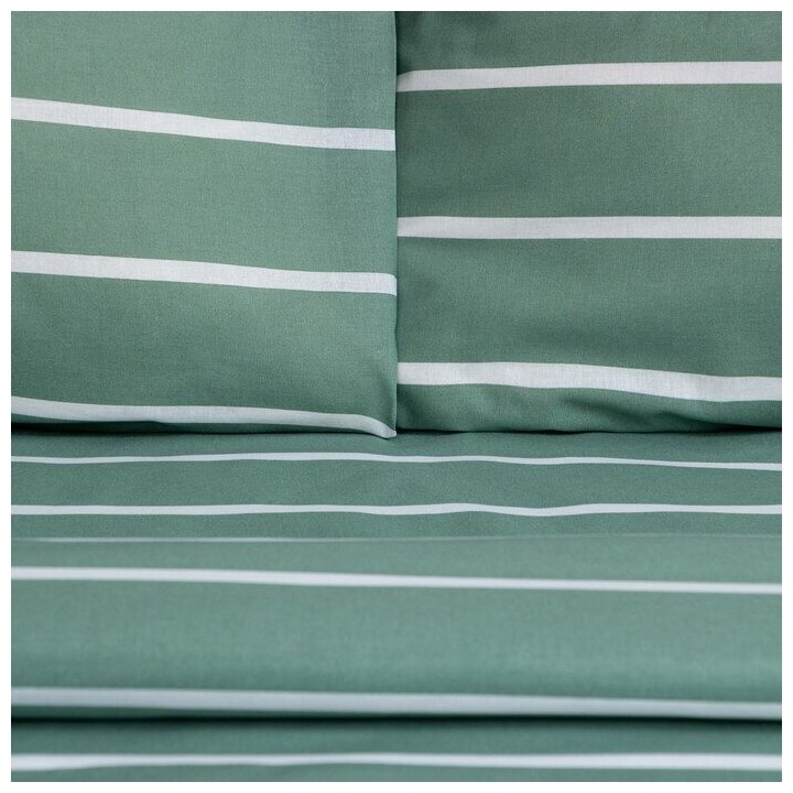 Постельное бельё Этель Дуэт Mint stripes 143х215 см-2шт, 220х240см, 70х70см-2шт, 100% хлопок, поплин . - фотография № 2