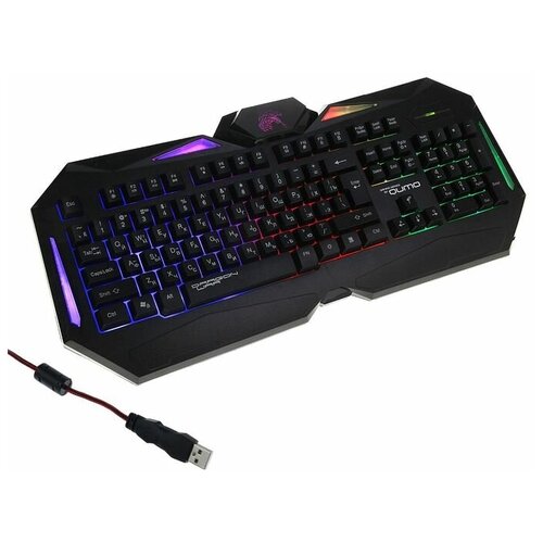 Клавиатура Qumo Dragon War Spirit игровая проводная подсветка 104 клавиши USB чёрная 231900₽