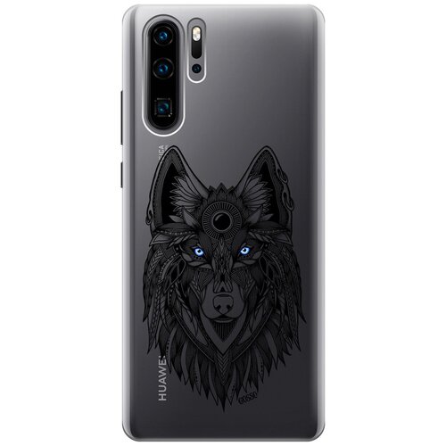 фото Ультратонкий силиконовый чехол-накладка clearview для huawei p30 pro с 3d принтом "grand wolf" gosso