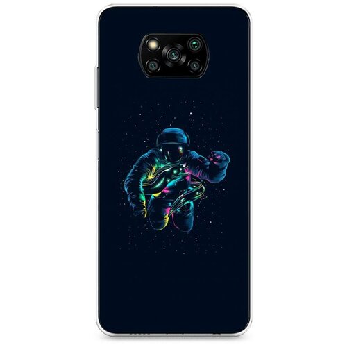 фото Силиконовый чехол "космонафт в полете" на xiaomi poco x3 pro / сяоми поко x3 про case place