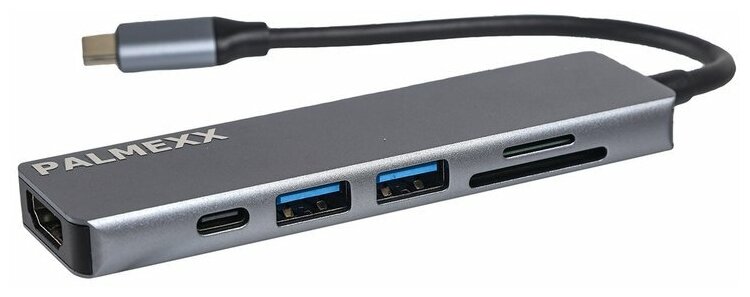 Хаб Palmexx 6в1 USB-C to HDMI+2*USB3.0+USBC+CR