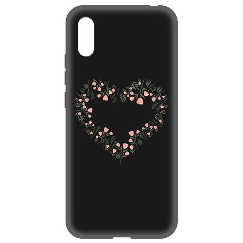 Чехол-накладка Krutoff Soft Case Женский день - Цветочное сердце для Xiaomi Redmi 9A черный чехол накладка krutoff soft case женский день цветочное сердце для tecno camon 18 черный