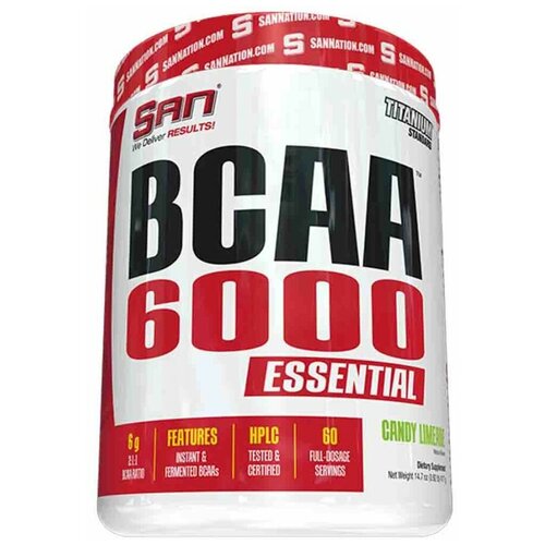 SAN BCAA 6000 Essential, 417 г, Candy Limeade / сахарная вата