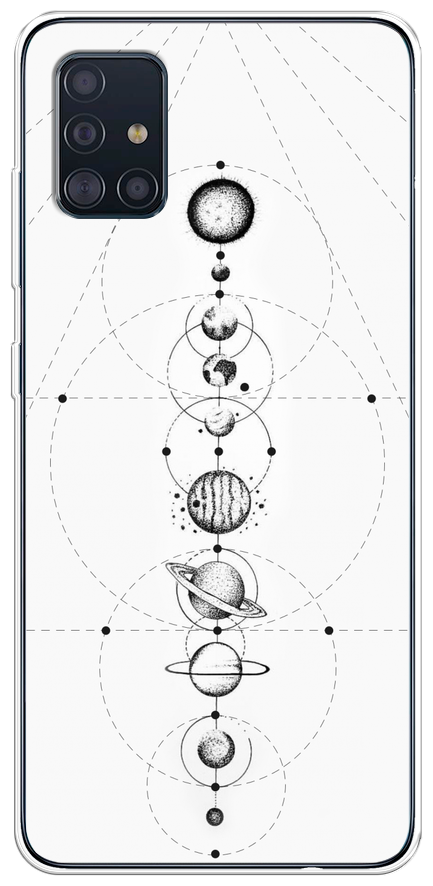 Силиконовый чехол на Samsung Galaxy A51 / Самсунг Гэлакси А51 Парад планет