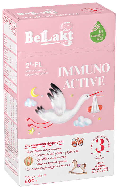 Смесь Беллакт Immuno Аctive 3, с 12 месяцев, 400 г, 400 мл