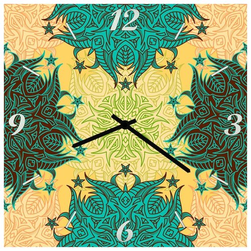 фото Svs настенные часы svs 3002900 желто-зеленый узор