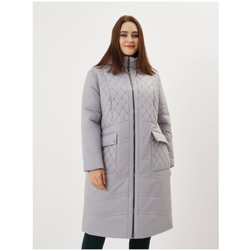 Куртка NELIY VINCERE, размер 58, серый стеганое пальто прямого кроя