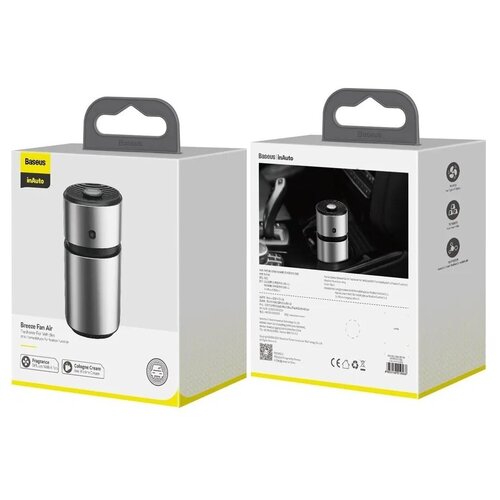 Автомобильный очиститель воздуха Baseus Breeze Fan Air Freshener For Vehicles - Серебристый SUXUN-WF0S 265000₽