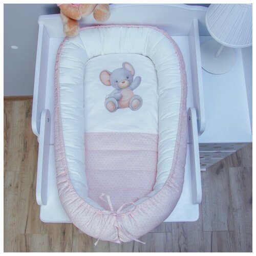 Подушка-гнездышко Мишкина Компания с матрасиком Мышка Розовый