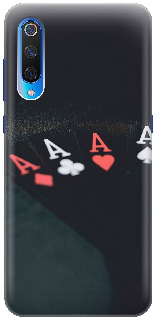 Силиконовый чехол на Xiaomi Mi 9, Сяоми Ми 9 с эффектом блеска "Флеш-рояль"