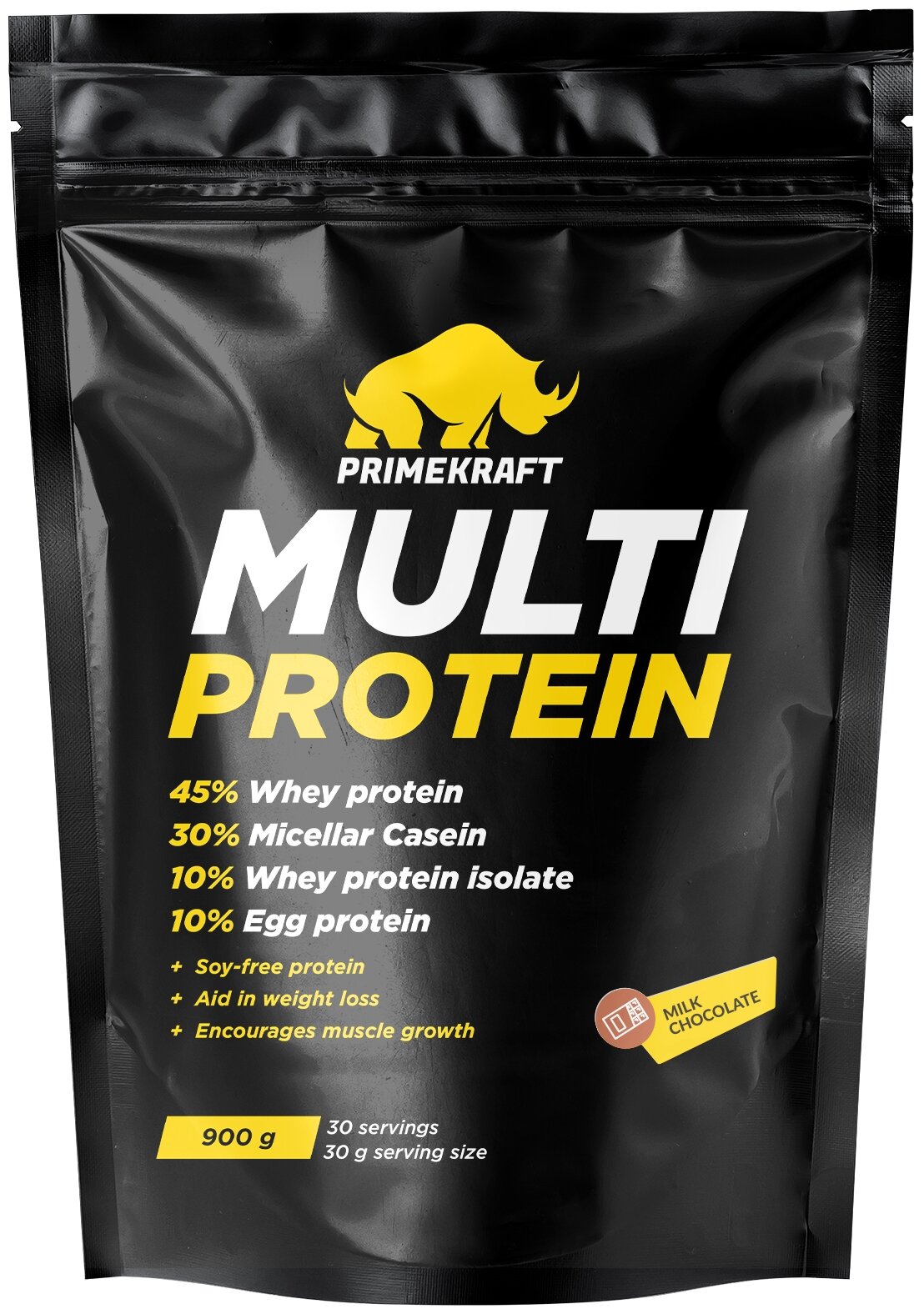 Многокомпонентный протеин PRIMEKRAFT Multi Protein Молочный шоколад, 900 г / 30 порций