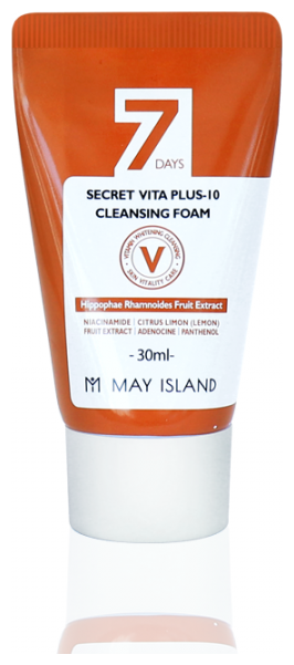 May Island Отбеливающая пенка для умывания 7 Days Secret Vita Plus-10 Cleansing Foam, 30мл