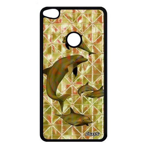 фото Красивый чехол на смартфон // huawei p9 lite 2017 // "дельфины" афалина белуха, utaupia, светло-зеленый