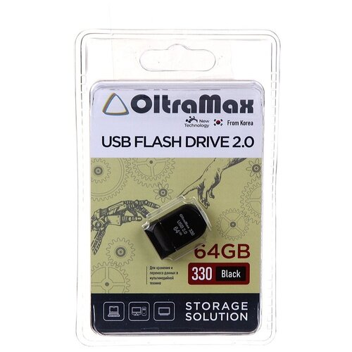 USB Flash Drive 64Gb - OltraMax 330 OM-64GB-330-Black 64gb oltramax 300 om 64gb 300 black