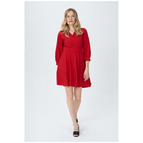 Короткое платье на запах Sl_W1282 Красный 44