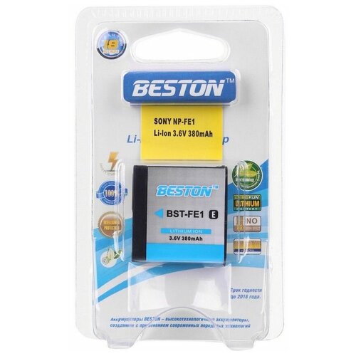 Аккумулятор BESTON для фотоаппаратов SONY BST-NP-FE1, 3.6 В, 380 мАч аккумулятор для фотоаппаратов beston benq bst et m1 dv 10 h 1450 мач
