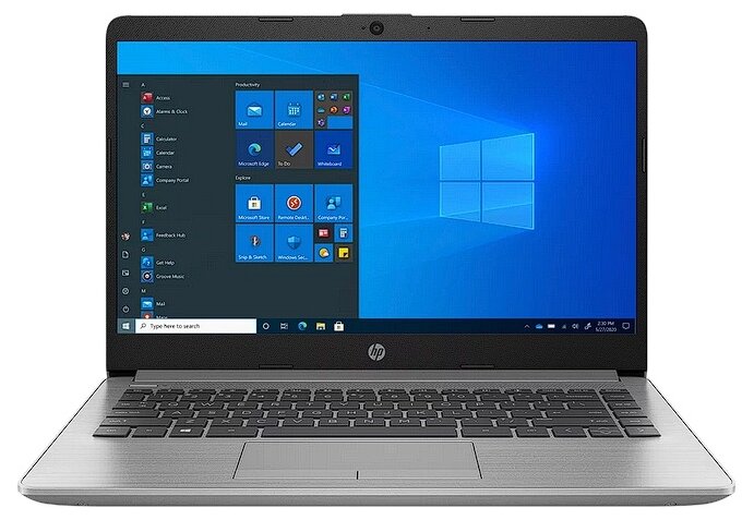 14 Ноутбук HP 245 G8 1920x1080 AMD Ryzen 5 3500U 21 ГГц RAM 8 ГБ DDR4 SSD 256 ГБ AMD Radeon Graphics Windows 10 Home 43W38EA серебристый