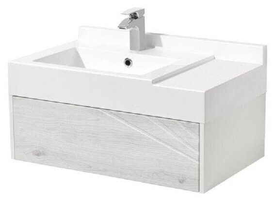 Тумба под раковину Aquaton Сакура 80 ольха наварра белый глянец 1A236401SKW80