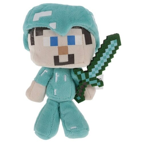 Игрушка мягкая Minecraft Diamond Steve с мечом 35см TM13389