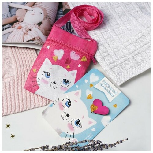 фото Детский подарочный набор сумка + брошь, цвет малиновый mikimarket