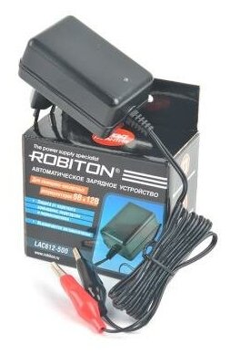 Зарядное устройство для аккумуляторных батарей 6 и 12В ток зарядки до 500мА - LAC612-500 BL1 (Robiton) (код заказа 14885 )