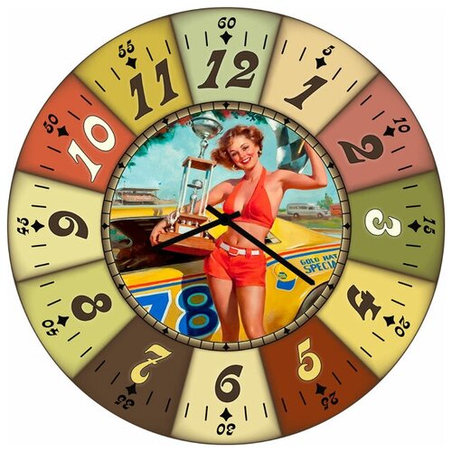фото Svs настенные часы svs 3002410 девушка с кубком