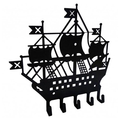 Ключница бригантина 205х23х183мм черная металл