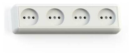 Розетка 4-м ОП Оптима РА16-402 16А IP20 с монтаж. пластиной бел. Кунцево 8024