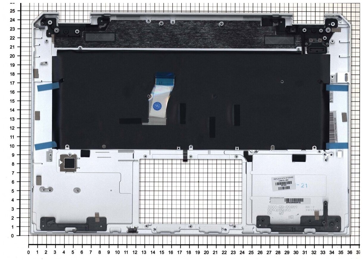 Клавиатура для ноутбука HP ZBook Studio G5 Series черная с серебристой топ-панелью