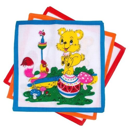 фото Набор детских носовых платков etteggy (6шт) 25х25см печать полотн. 66г/м, хл100%
