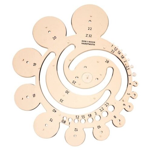 Трафарет Koh-I-Noor 7490, окружности с разными радиусами, дымчатый crtol 2 в 1 деревообрабатывающая прямая линия линейная дуга с карандашом инструмент для рисования