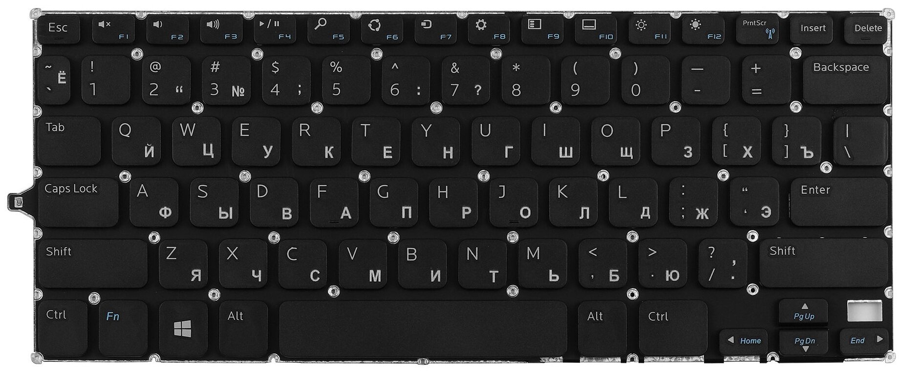 Клавиатура для ноутбука Dell Inspiron 11 3147 3148 Series Плоский Enter Черная без рамки PN V144725AS1