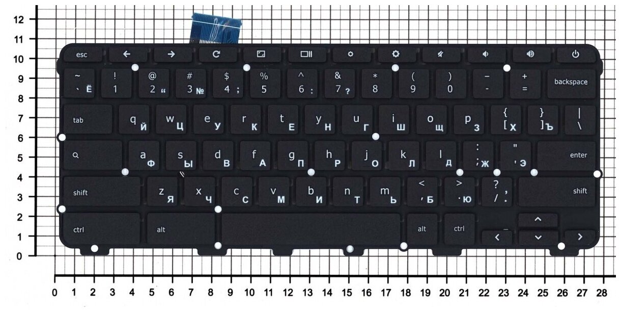 Клавиатура для ноутбука Lenovo Chromebook N22 черная без рамки